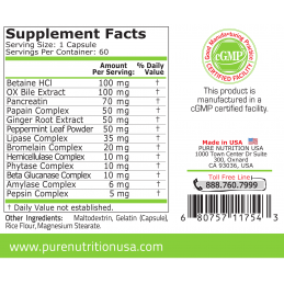 Supliment alimentar Power Enzymes, 60 Capsule, Pure Nutrition USA Enzimele de la Pure Nutrition sunt recomandate pentru: reducer