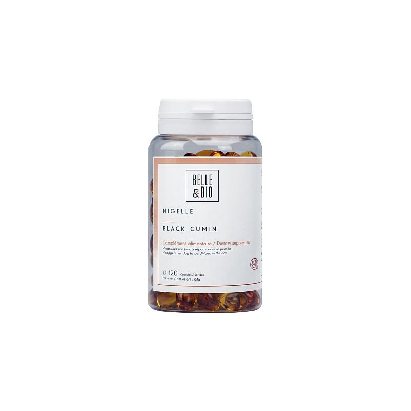 Chimen Negru ulei Organic, 120 capsule, Supliment tonifiant si imunostimulator Beneficii Ulei de Chimen Negru Bio: stimuleaza si