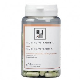 Belle&Bio Taurina cu Vitamina C, 90 capsule, 500 mg Beneficii Taurina - Vitamina C: reduce oboseala, intareste sistemul natural 