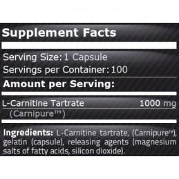 Supliment alimentar L-Carnitina 1000 mg 100 capsule (Arde grasimea, inhiba pofta de mancare)- Pure Nutrition USA Beneficii Carni