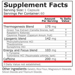 Arzator de grasimi puternic, Pure Nutrition USA Black Fire, 60 capsule Beneficii Black Fire: definirea masei musculare, arde gra