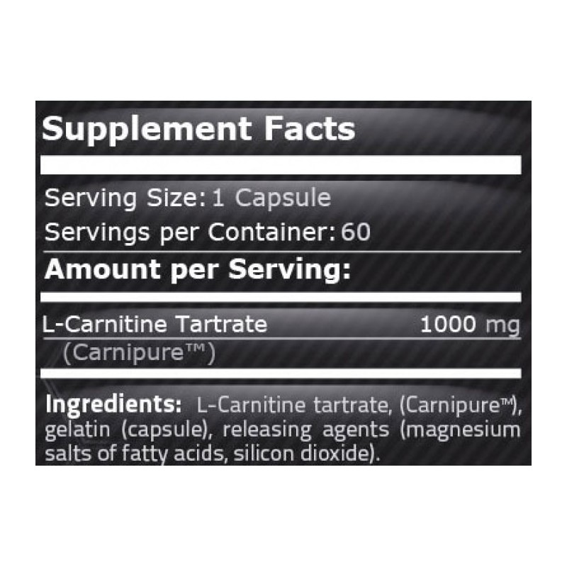 Pure Nutrition USA L-Carnitina 1000 mg 60 capsule (Arde grasimea, inhiba pofta de mancare) - 1 | YEO