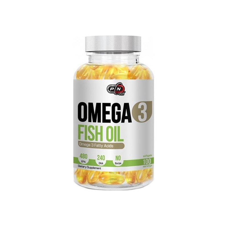 Supliment alimentar Omega 3, 1200mg, 100 capsule, Ulei de peste 480 EPA / 240 DHA-Pure Nutrition USA Beneficii Omega 3 ulei de p