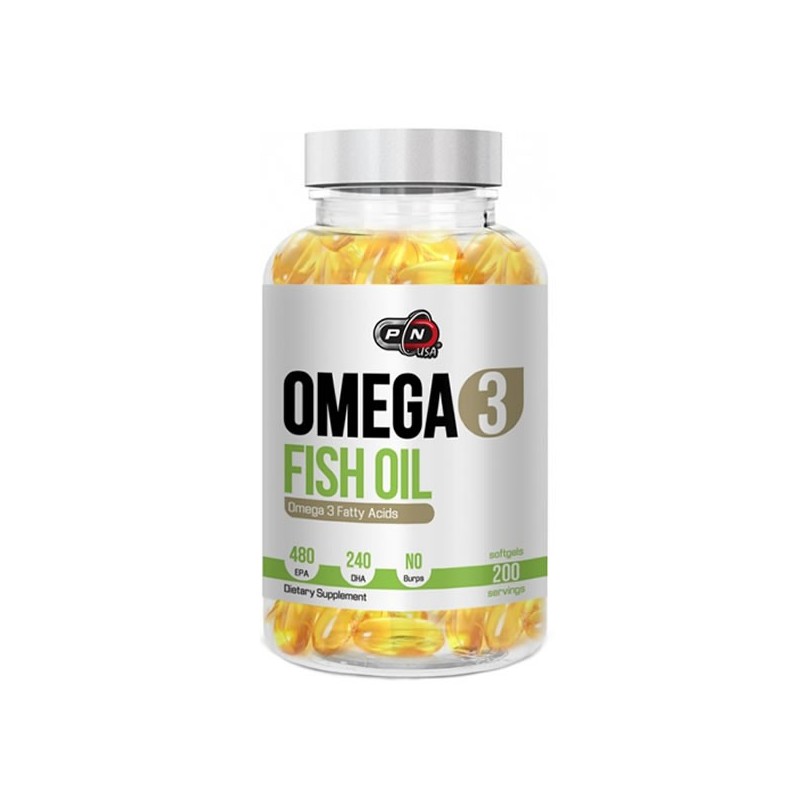Supliment alimentar Omega 3, 1200mg, 200 capsule, Ulei de peste 480 EPA / 240 DHA- Pure Nutrition USA Beneficii Omega 3 ulei de 