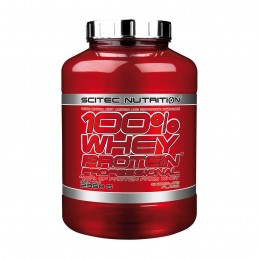 Scitec 100% Whey Professional 2.35 kg (Proteina din zer) Beneficii 100% Whey Protein Professional: 100% din proteina de zer, aju