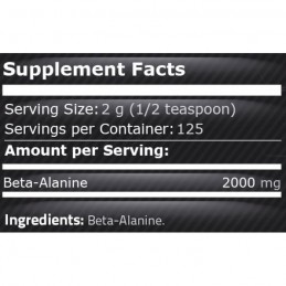 Beta Alanina 250 grame, Pure Nutrition USA Beneficii Beta Alanina: formarea, cresterea si mentinerea masei musculare, pentru a i
