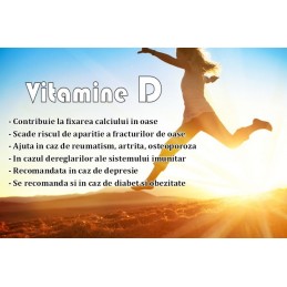 Vitabay Vitamina D3 - 20.000 UI - 120 Tablete vegane Beneficii Vitamina D3: cruciala pentru sanatatea oaselor, previne rahitismu