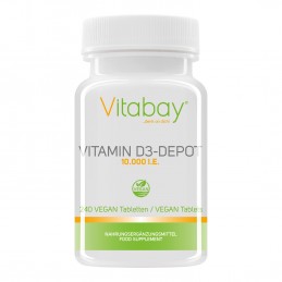 Ajuta la mentinerea sanatatii oaselor, suport pentru sistemul imunitar, Vitamina D3 - 10.000 UI, 240 Tablete Beneficii Vitamina 
