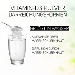Vitamina D3 30.000 UI, pulbere vegana din licheni, Ajuta la mentinerea sanatatii oaselor, suport pentru sistemul imunitar Benefi