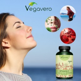 Vegavero Vitamina C Bio 180 Capsule – Imunitate Puternica Beneficii Vitamina C Organica: importanta in producerea de colagen, me