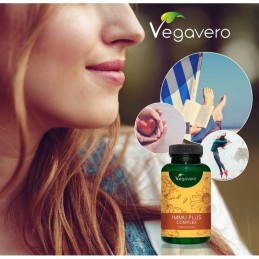 Vegavero Immu Plus Complex 120 capsule Beneficii Immu Plus Complex: sustine imunitatea organismului, antioxidant natural, protec