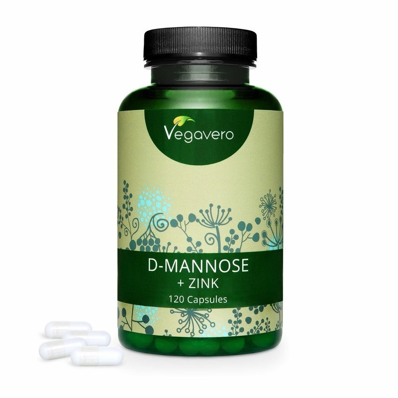 Vegavero D-Mannose + Zinc 120 Capsule D-manoza: pentru eliminarea infecției vezicii urinare și a tractului urinar. Este potrivit