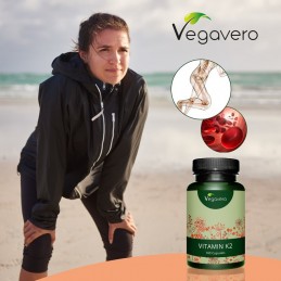 Vegavero Vitamina K2 naturala, MK7, 180 Capsule Beneficii Vitamina K2: este benefica in prevenirea bolilor de inima, intareste o