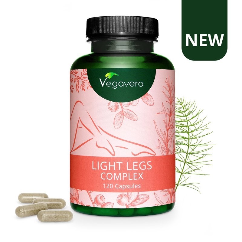 Complex Picioare Usoare, 120 Capsule, Recomandat in cazul picioarelor umflate si grele, probleme circulatorii la menopauza Benef