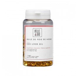 Belle&Bio Ulei din ficat de cod 120 Capsule Beneficii Ulei din ficat de cod: sursa importanta de Vitaminele A si D, scade nivelu