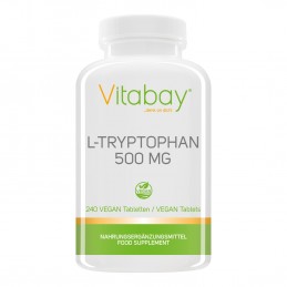 Vitabay L-Triptofan - 500 mg - 240 Tablete Vegan Beneficii importante ale triptofanului: tulburare somn și insomnie, in caz de d