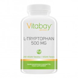 Vitabay L-Triptofan 500 mg 240 tablete vegan - Relaxare si Somn odihnitor Beneficii importante ale triptofanului: tulburare somn