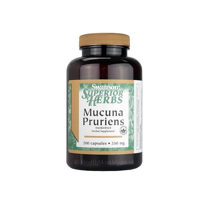 Swanson Superior Mucuna Pruriens 350 mg 200 Capsule, L-Dopa Mucuna Semințele Mucuna Pruriens oferă un impuls natural dorinței se