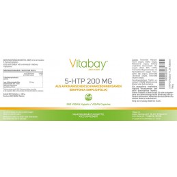 Vitabay 5-HTP 200 mg - 360 Tablete Beneficii 5-HTP: ajuta la atenuarea anxietatii si stresului, creste natural nivelul de Seroto