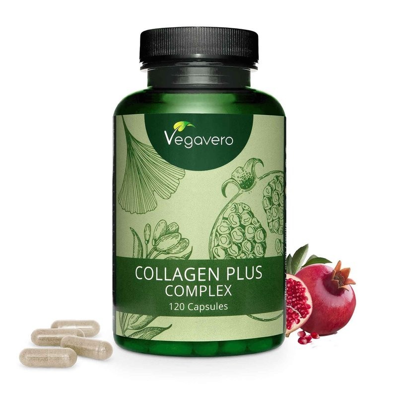 Ajuta la intarirea sintezei fibrelor de colagen, Colagen Plus Complex Vegan (Collagen Booster) 120 Capsule Collagen Plus Complex