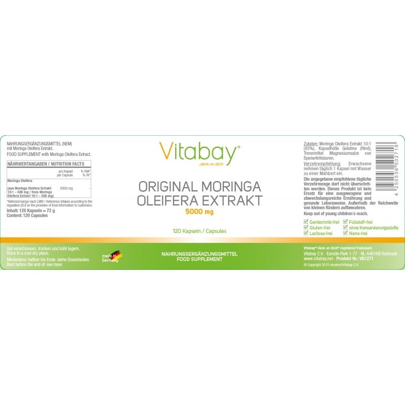 Vitabay Original Moringa Oleifera 5000 mg 120 Capsule - 2 | YEO