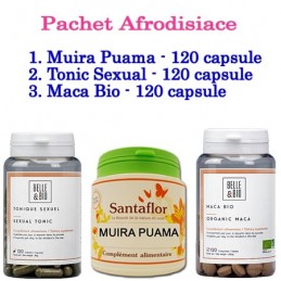 Pachet Afrodisiace: Tonic Sexual Maca Bio Muira Puama (120 capsule/fiecare) Beneficii pachet: creste tes-tosteronul, afrodisiac 