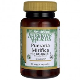 Pueraria Mirifica Extract 60 Capsule (sustine o tranziție lină la menopauză, imbogatit cu vitamina B-6 și B-12) Beneficiile Puer