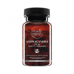 Supliment alimentar Ashwagandha  500 mg - 60 Capsule vegan - Extract organic, Vitabay KSM-66® Beneficii Ashwagandha: planta medi