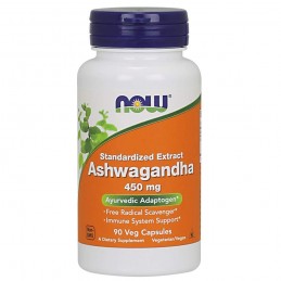 Supliment alimentar Ashwagandha Extract 450Mg 90 Capsule, Now Foods Beneficii Ashwagandha: planta medicinala antica, reduce nive