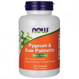 Supliment alimentar Pygeum & Saw Palmetto 120 Capsule, Now Foods Beneficii Pygeum &amp; Saw Palmetto : in caz de hipertrofia pro