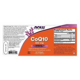 Now Foods Coenzima Q10 Forte 400mg 30 Capsule Beneficii Coenzima Q10: promovează sănătatea inimii, imbunătățește imunitatea, aju