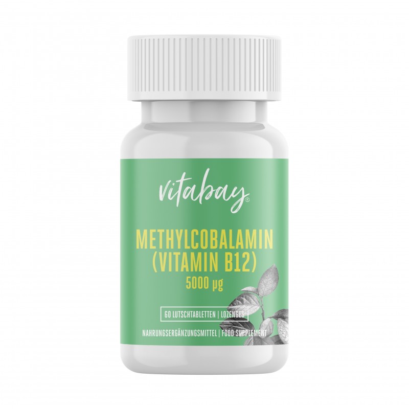 Vitamina B12 Forte, Metilcobalamina, 5000 mcg, 60 Pastile, Imbunatateste somnul, reduce depresia, antiinflamator Beneficii Vitam