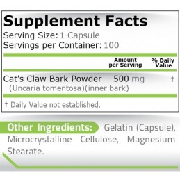 Pure Nutrition USA Cat's Claw (Gheara Pisicii) 500mg 100 capsule Beneficii Gheara pisicii de la Pure Nutrition: antioxidant natu