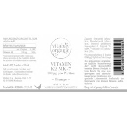 Vitabay Vitamina K2 Lichida 100 mcg vegan 20 ml Beneficiile Vitaminei K2 picaturi: Vitamina K2 organica, Vitamina K2 Bio, Vitami