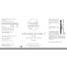 Vitabay Vitamina K2 Lichida 100 mcg vegan 50 ml Beneficiile Vitaminei K2 picaturi: Vitamina K2 organica, Vitamina K2 Bio, Vitami