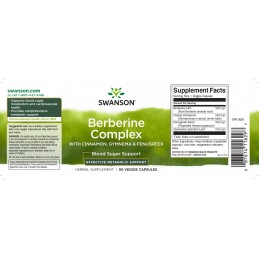 Swanson Berberine Complex 90 Capsule – Berberina HCL pentru Metabolism si Glicemie Beneficii Berberina: Sprijina sanatatea nivel