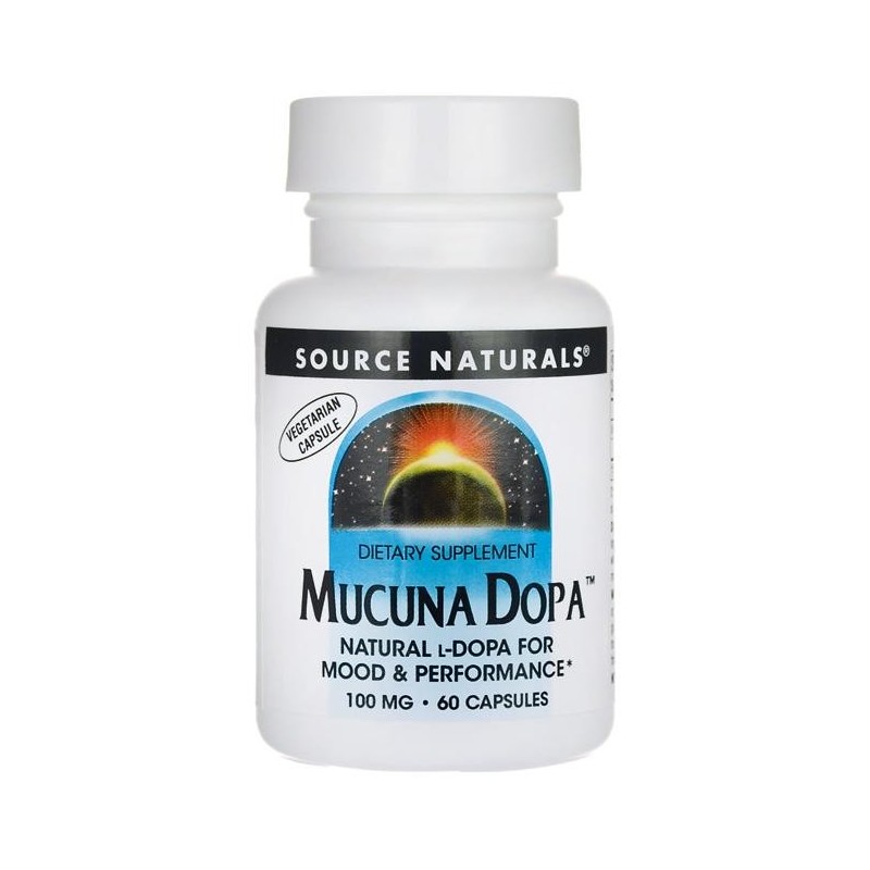 Source Naturals Mucuna L-Dopa 100 mg 60 Capsule Beneficii Mucuna Pruriens L-Dopa: creste energia mentala si fizica, stimuleaza s