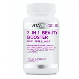 Vitaviva Beauty Booster 3 in 1 60 capsule + 1 CADOU Formula unica de ingrediente pentru par, unghii si piele, intareste parul si