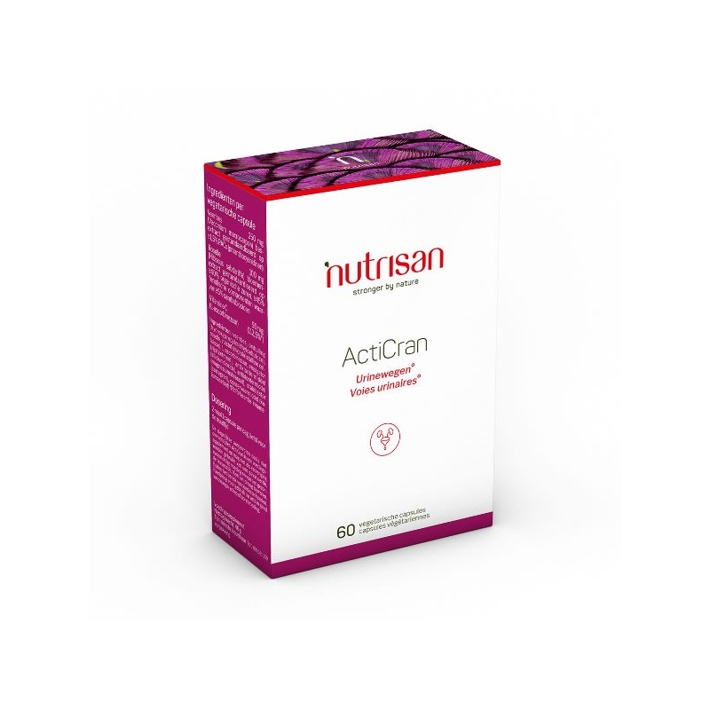 Nutrisan ActiCran 60 Capsule Beneficii ActiCran: Pentru sanatatea tractului urinar, contine merisor, afine si Vitamina C, pentru