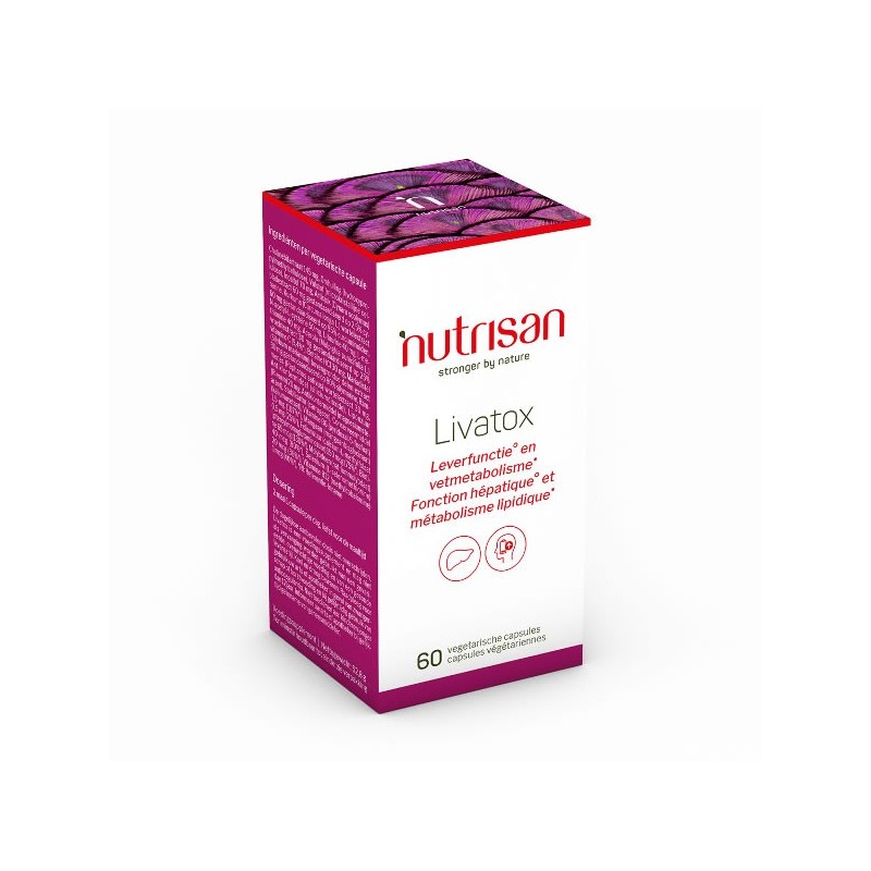 Nutrisan Livatox 60 Capsule Amestec extins de extracte de plante, vitamine, minerale și alte substanțe care sunt selectate indiv