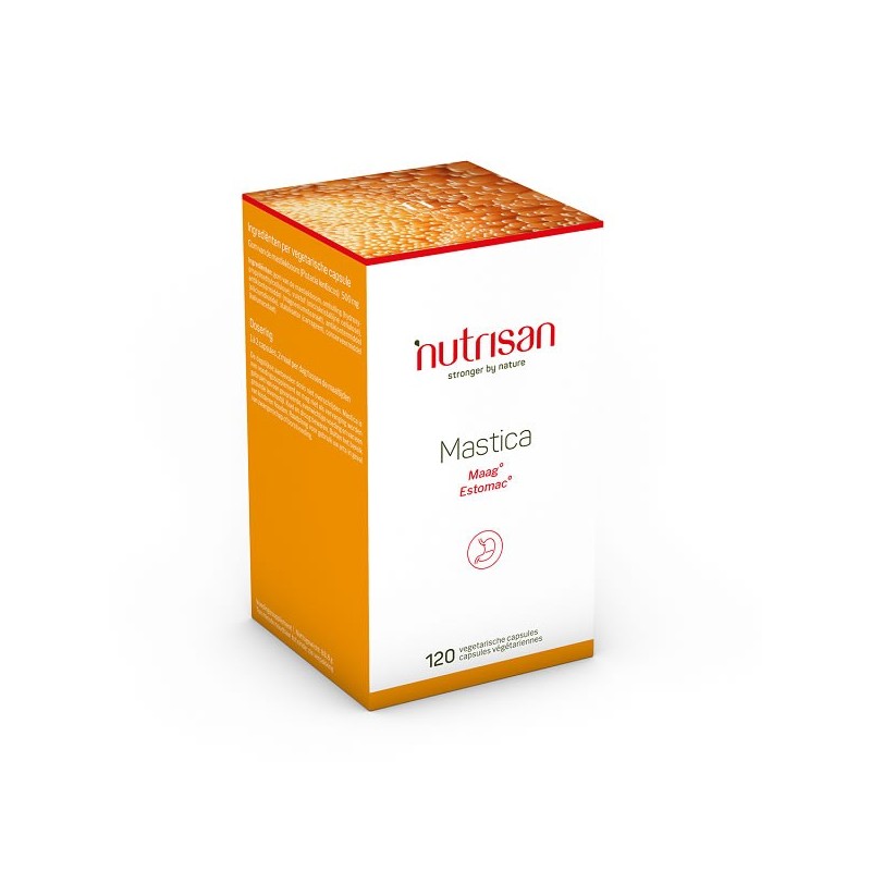 Nutrisan Mastica 120 capsule - Digestie si Confort gastric natural Beneficii Mastica: Susține digestia stomacului, în special cu