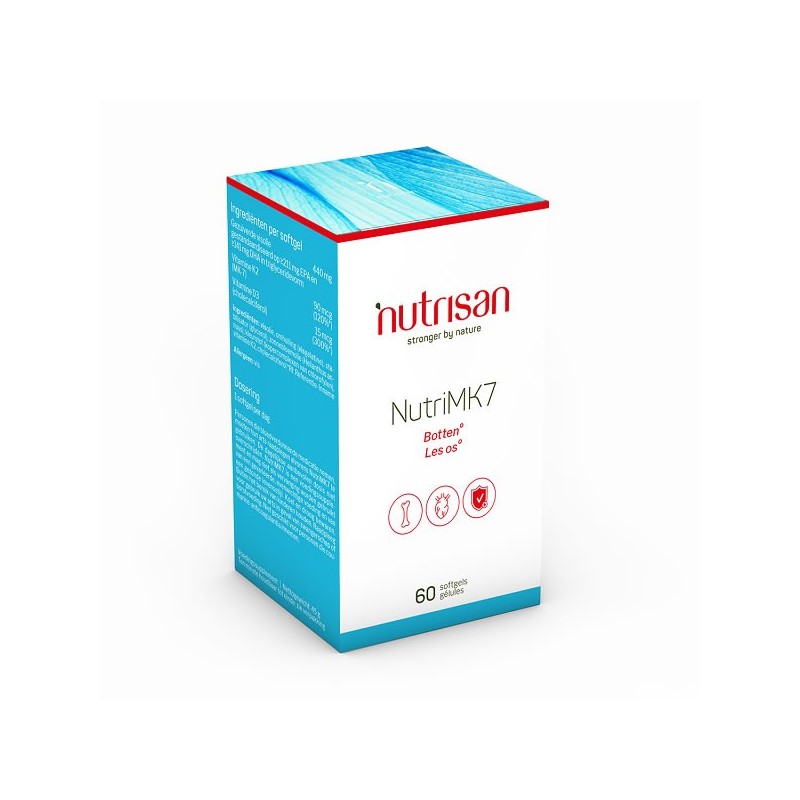 Nutrisan NutriMK7 (Vitamina K2, D3, Omega 3) 60 Capsule Beneficii Vitamina K2: este benefica in ameliorarea bolilor de inima, in