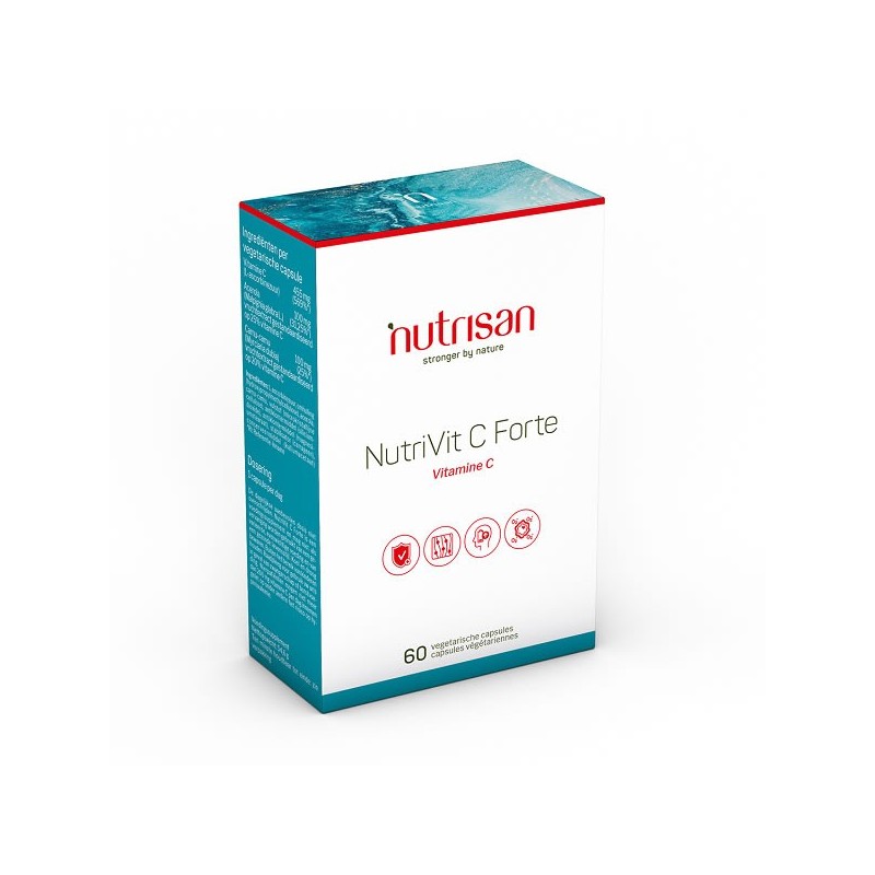Nutrisan NutriVit C Forte 60 Capsule Beneficii Vitamina C: importanta in producerea de colagen, mentine sanatatea oaselor si din