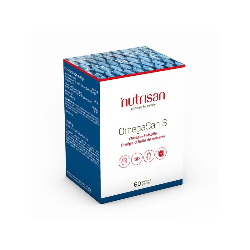 Nutrisan OmegaSan 3 (Ulei peste 1000mg) 60 gelule Beneficii Omega 3 ulei de peste: protejeaza inima, scade nivelul de colesterol