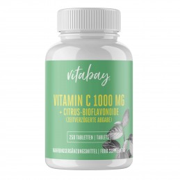 Vitamina C 1000 mg + Bioflavonoide 250 Tablete, eliberare in timp, vegan, eliberare prelungita, lenta