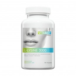 Vitabay L-Lizina, L-Lysine 3000, 100 Capsule L-Lizina beneficii: imbunatateste focalizarea si concentrarea, mentine fermitatea p