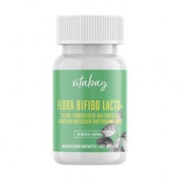 Vitabay Flora Bifido Lacto+, 14 tipuri de bacterii, 5 miliarde CFU 60 Capsule Beneficii Flora Bifido Lacto+: Suplimentul nostru 