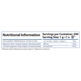 HS Labs Magneziu Citrat Pudra 200 g – Suport Muscular si Antistres Beneficii magneziu citrat: regleaza tensiunea arteriala, mini