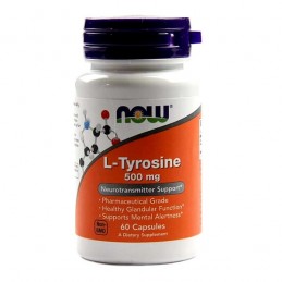 Now Foods L-Tyrosine, 500 mg, 60 Capsule (L-Tirozina) Beneficii L-TYROSINE: stimulează eliberarea hormonului de creștere care de