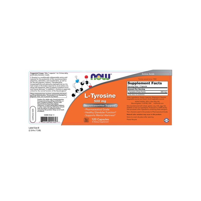 Secom L-Tyrosine 500 mg- capsule vegetale x 50